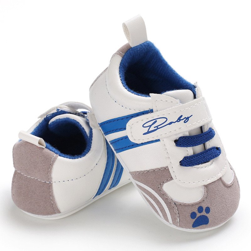 02-C511-BLUE.jpg Baby Shoes - Mix and Max - Colors: Black, Grey, Light Blue, and Pink - Sizes: 3 M to 6 M 11 cm, 6 M to 9 M 12 cm, 9 to 12 M 13 cm - Image 1