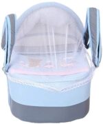 Portable Baby Carrycot Lightweight travel Bed Carrycot newborn ( Bear on Train Light Blue color ) - Sizes: 0-12 M - Mix and Max - Image 8