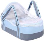 Portable Baby Carrycot Lightweight travel Bed Carrycot newborn ( Bear on Train Light Blue color ) - Sizes: 0-12 M - Mix and Max - Image 2