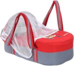 Portable Baby Carrycot Lightweight travel Bed Carrycot newborn ( Bear on Moon Red color ) - Sizes: 0-12 M - Mix and Max - Image 2