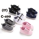 Baby Shoes 3 Sizes 1/2/3 (from Zero to 18 Months) #C499 - Mix and Max - Colors: Grey, Navy Blue, and Pink - Sizes: 3 M to 6 M 11 cm, 6 M to 9 M 12 cm, 9 to 12 M 13 cm - Image 5