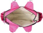 ⁦Leather Diaper Shoulder bag with embroidery ( Home Fushia ) - Mix and Max - Colors: Beige, Blue, and Dark Red - Sizes: 0-9 M⁩ - الصورة ⁦6⁩