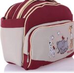 Mix and Max Baby Changing Diaper Large Shoulder bag with embroidery ( Jungle dark Red )