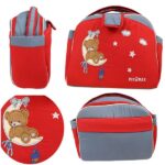 Mix and Max Baby Changing Diaper Large Shoulder bag with embroidery ( Bear on Moon Red ) - Image 7