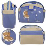 Mix and Max Baby Changing Diaper Large Shoulder bag with embroidery ( Bear on Moon Blue ) - Image 5