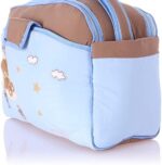 Mix and Max Baby Changing Diaper Large Shoulder bag with embroidery ( Bear on Moon Light Blue ) - Image 2