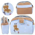 Mix and Max Baby Changing Diaper Large Shoulder bag with embroidery ( Bear on Moon Light Blue ) - Image 7