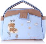 Mix and Max Baby Changing Diaper Large Shoulder bag with embroidery ( Bear on Moon Light Blue ) - Image 5