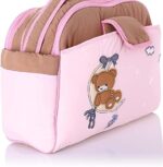 Mix and Max Baby Changing Diaper Large Shoulder bag with embroidery ( Bear on Moon Pink) - Image 5