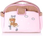 Mix and Max Baby Changing Diaper Large Shoulder bag with embroidery ( Bear on Moon Pink) - Image 2