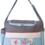Mix and Max Baby Changing Diaper Large Shoulder bag with embroidery ( Fish Light Blue )
