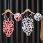 Girls Swimsuit and Swimming Cap Printed Circles Set of 2 pieces Two Piece Swimsuit (4 sizes From 6M to 4Y) # 32 - Mix and Max - Sizes: From XL 2-3 Y to L 12-18 M