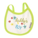 ⁦Multi-colors Bib with embroidery with diaper back Small size 16*19cm (2 Pieces) - Mix and Max - Colors: Fuchsia, Grey, and Light Blue - Sizes: 0-18⁩ - الصورة ⁦2⁩