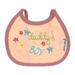 ⁦Multi-colors Bib with embroidery with diaper back Small size 16*19cm (2 Pieces) - Mix and Max - Colors: Fuchsia, Grey, and Light Blue - Sizes: 0-18⁩ - الصورة ⁦5⁩