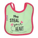 Multi-colors Printed Bib with diaper back Average size 27*19cm (2 Pieces) Girl g - Mix and Max - Colors: Fuchsia, Grey, and Light Blue - Sizes: 0-18