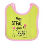 Multi-colors Printed Bib with diaper back Average size 27*19cm (2 Pieces) Girl g - Mix and Max - Colors: Fuchsia, Grey, and Light Blue - Sizes: 0-18 - Image 29