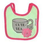 Multi-colors Printed Bib with diaper back Small size 16*19cm (2 Pieces) Girl g - Mix and Max - Colors: Fuchsia, Grey, and Light Blue - Sizes: 0-18 - Image 2