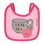 Multi-colors Printed Bib with diaper back Small size 16*19cm (2 Pieces) Girl g - Mix and Max - Colors: Fuchsia, Grey, and Light Blue - Sizes: 0-18 - Image 3