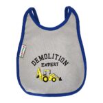 Multi-colors Printed Bib with diaper back size 27*19cm (2 Pieces) Boys b - Mix and Max - Colors: Fuchsia, Grey, and Light Blue - Sizes: 0-18 - Image 27