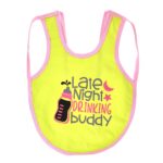 Multi-colors Printed Bib with diaper back size 38*29cm (2 Pieces) Girl g - Mix and Max - Colors: Fuchsia, Grey, and Light Blue - Sizes: 0-18 - Image 2