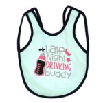 Multi-colors Printed Bib with diaper back size 38*29cm (2 Pieces) Girl g - Mix and Max - Colors: Fuchsia, Grey, and Light Blue - Sizes: 0-18 - Image 14