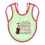 Multi-colors Printed Bib with diaper back size 38*29cm (2 Pieces) Girl g - Mix and Max - Colors: Fuchsia, Grey, and Light Blue - Sizes: 0-18 - Image 12