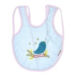 Multi-color Bib with embroidery diaper back size 38*29cm (2 Pieces) - Mix and Max - Colors: Fuchsia, Grey, and Light Blue - Sizes: 0-18