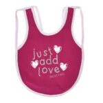 Multi-colors Printed Bib with diaper back size 38*29cm (2 Pieces) Girl g - Mix and Max - Colors: Fuchsia, Grey, and Light Blue - Sizes: 0-18 - Image 6