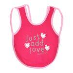 Multi-colors Printed Bib with diaper back size 38*29cm (2 Pieces) Girl g - Mix and Max - Colors: Fuchsia, Grey, and Light Blue - Sizes: 0-18 - Image 4