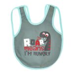 ⁦Multi-colors Printed Bib with diaper back size 38*29cm (2 Pieces) Boys b - Mix and Max - Colors: Fuchsia, Grey, and Light Blue - Sizes: 0-18⁩ - الصورة ⁦2⁩