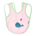 ⁦Multi-color Bib with embroidery diaper back size 38*29cm (2 Pieces) - Mix and Max - Colors: Fuchsia, Grey, and Light Blue - Sizes: 0-18⁩ - الصورة ⁦20⁩