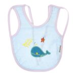 ⁦Multi-color Bib with embroidery diaper back size 38*29cm (2 Pieces) - Mix and Max - Colors: Fuchsia, Grey, and Light Blue - Sizes: 0-18⁩ - الصورة ⁦19⁩