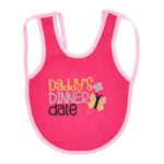 Multi-colors Printed Bib with diaper back size 38*29cm (2 Pieces) Girl g - Mix and Max - Colors: Fuchsia, Grey, and Light Blue - Sizes: 0-18 - Image 20