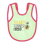 Multi-colors Printed Bib with diaper back size 38*29cm (2 Pieces) Girl g - Mix and Max - Colors: Fuchsia, Grey, and Light Blue - Sizes: 0-18 - Image 23