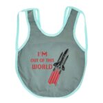 ⁦Multi-colors Printed Bib with diaper back size 38*29cm (2 Pieces) Boys b - Mix and Max - Colors: Fuchsia, Grey, and Light Blue - Sizes: 0-18⁩ - الصورة ⁦5⁩