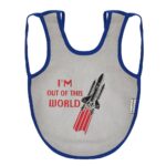 ⁦Multi-colors Printed Bib with diaper back size 38*29cm (2 Pieces) Boys b - Mix and Max - Colors: Fuchsia, Grey, and Light Blue - Sizes: 0-18⁩ - الصورة ⁦6⁩