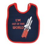 ⁦Multi-colors Printed Bib with diaper back size 38*29cm (2 Pieces) Boys b - Mix and Max - Colors: Fuchsia, Grey, and Light Blue - Sizes: 0-18⁩ - الصورة ⁦26⁩