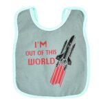 ⁦Multi-colors Printed Bib with diaper back size 38*29cm (2 Pieces) Boys b - Mix and Max - Colors: Fuchsia, Grey, and Light Blue - Sizes: 0-18⁩ - الصورة ⁦30⁩