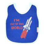 ⁦Multi-colors Printed Bib with diaper back size 38*29cm (2 Pieces) Boys b - Mix and Max - Colors: Fuchsia, Grey, and Light Blue - Sizes: 0-18⁩ - الصورة ⁦33⁩