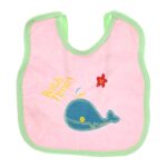⁦Multi-color Bib with embroidery diaper back size 38*29cm (2 Pieces) - Mix and Max - Colors: Fuchsia, Grey, and Light Blue - Sizes: 0-18⁩ - الصورة ⁦10⁩