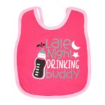 Multi-colors Printed Bib with diaper back size 38*29cm (2 Pieces) Girl g - Mix and Max - Colors: Fuchsia, Grey, and Light Blue - Sizes: 0-18 - Image 58