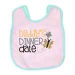 Multi-colors Printed Bib with diaper back size 38*29cm (2 Pieces) Girl g - Mix and Max - Colors: Fuchsia, Grey, and Light Blue - Sizes: 0-18 - Image 52