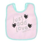 Multi-colors Printed Bib with diaper back size 38*29cm (2 Pieces) Girl g - Mix and Max - Colors: Fuchsia, Grey, and Light Blue - Sizes: 0-18 - Image 46