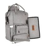 Premium Elegant Mum Large Diaper Backpack bag waterproof multifunction SET 4 in 1 - Mix and Max - Grey 3