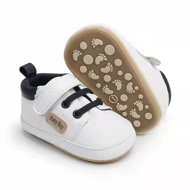 9658-w.jpg Baby Shoes 3 Sizes 1/2/3 (from Zero to 18 Months) w - Mix and Max - Sizes: 0-6 M 11cm, 6-12 M 12cm, 12-18 M 13cm - Image 1