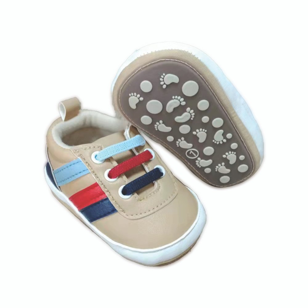9681-BR-1.jpg Baby Shoes 3 Sizes 1/2/3 (from Zero to 18 Months) - Mix and Max - Sizes: 0-6 M 11cm, 6-12 M 12cm, 12-18 M 13cm - Image 1