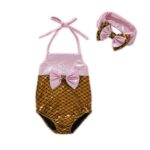 Girls 2 Pieces Swimsuit (4 sizes From 3M to 3Y) # A - Mix and Max - Sizes: From 2-3 Y to 12-18 M
