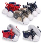 ⁦Baby Shoes - Mix and Max - Colors: Beige, Grey, and Red - Sizes: 3 M to 6 M 11 cm, 6 M to 9 M 12 cm, 9 to 12 M 13 cm⁩ - الصورة ⁦2⁩