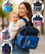 Diaper Backpack organized Large stylish bag waterproof suitable for travel with many pockets Mix and Max - Image 7