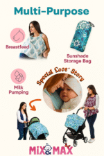 Nursing Baby Apron Cover for Breastfeeding Comfortable with Privacy mosquito Net Window Dark Jeans Color Mix and Max - Image 5